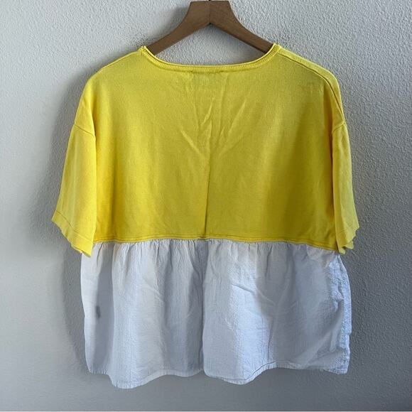 Zara Knit Mixed Media Colorblock Bright Boxy Oversized Top Shirt USA Small - Picture 3 of 5